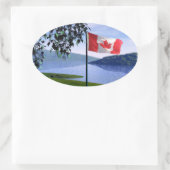 Sticker Ovale Couleurs canadiennes (Sac)