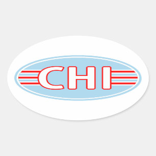 Sticker Ovale Couleurs du drapeau CHI Chicago