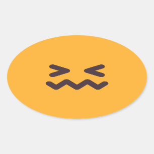 Sticker Ovale Couleurs personnalisées Emoji Adorables