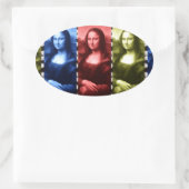 Sticker Ovale Couleurs primaires Mona Lisa Poster de animal (Sac)