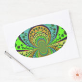 Sticker Ovale Couleurs traditionnelles africaines Kaleidoscope A (Enveloppe)