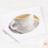 Sticker Ovale Coupe d'Espresso et soucoupe (Enveloppe)