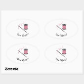 Sticker Ovale Couper Quoi ? (Feuille)