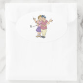 Sticker Ovale Couples Qui Golf Ensemble Restent Ensemble (Sac)