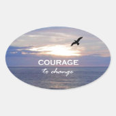 Sticker Ovale Courage à modifier (Devant)