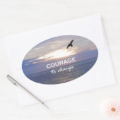 Sticker Ovale Courage à modifier (Enveloppe)
