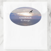 Sticker Ovale Courage à modifier (Sac)