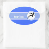 Sticker Ovale Courant bleu (Sac)