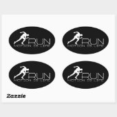 Sticker Ovale Coureur (Feuille)