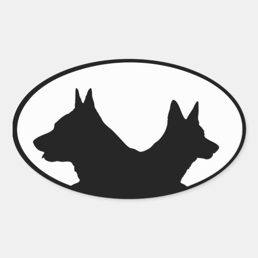 Sticker Ovale Coureur australien Kelpie (Devant)
