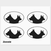 Sticker Ovale Coureur australien Kelpie (Feuille)