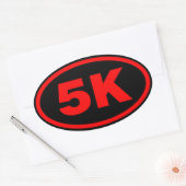 Sticker Ovale Coureur de 5K rouge et noir ovale (Enveloppe)