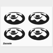 Sticker Ovale Courez Comme Une Fente (Feuille)