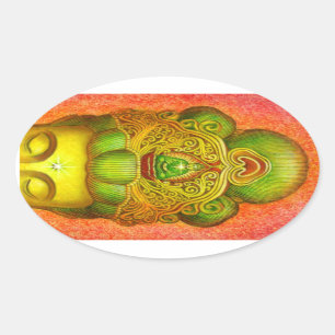 Sticker Ovale Couronne de Kuan Yin de déesse