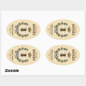 Sticker Ovale Couronne et couronne de miel (Feuille)