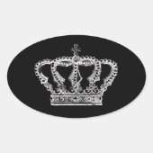 Sticker Ovale Couronne royale [sombre] (Devant)
