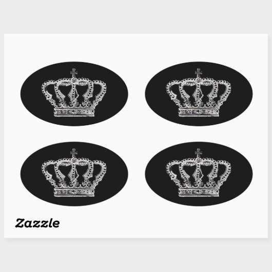 Sticker Ovale Couronne royale [sombre] (Feuille)