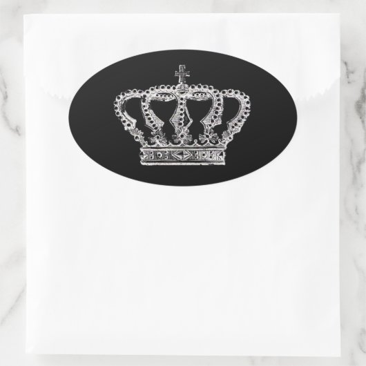 Sticker Ovale Couronne royale [sombre] (Sac)