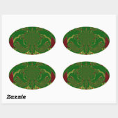 Sticker Ovale Couronne verte (Feuille)