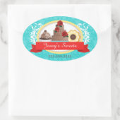 Sticker Ovale Couture Cupcake Boulangerie Coffret Cachets (Sac)