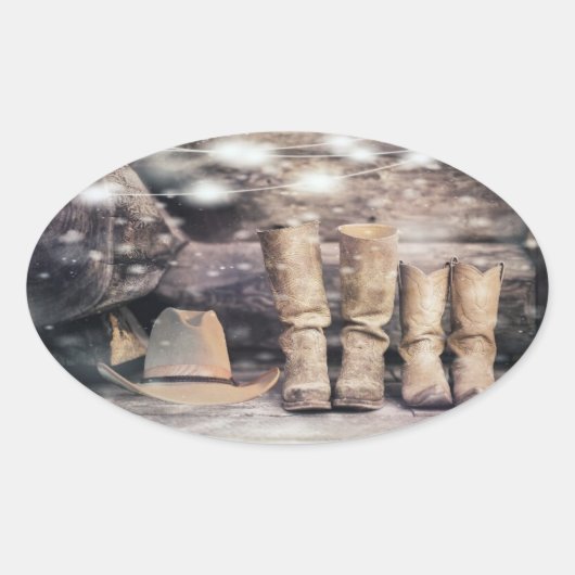 Sticker Ovale Cowboy (Devant)