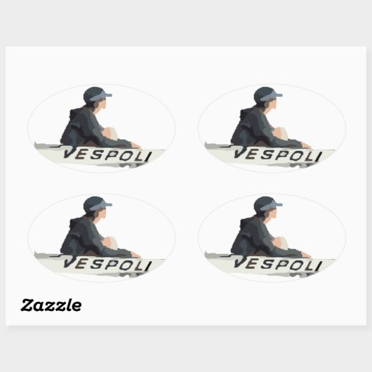 Sticker ovale Coxswain (Feuille)