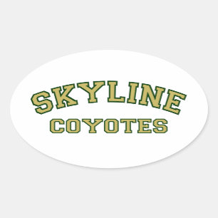 Sticker Ovale Coyotes d'horizon
