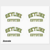 Sticker Ovale Coyotes Skyline (Feuille)