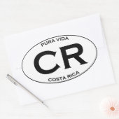 Sticker Ovale CR - Costa Rica (Enveloppe)