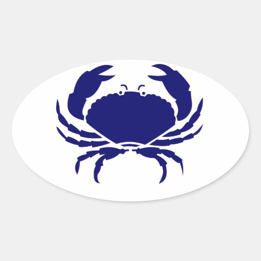 Sticker Ovale Crabe bleu (Devant)