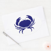 Sticker Ovale Crabe bleu (Enveloppe)