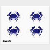 Sticker Ovale Crabe bleu (Feuille)