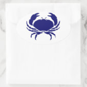 Sticker Ovale Crabe bleu (Sac)