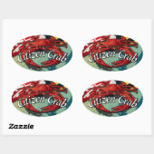 Sticker Ovale Crabe citoyen du Maryland (Feuille)