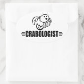Sticker Ovale Crabe drôle (Sac)