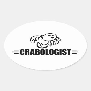 Sticker Ovale Crabe drôle