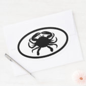 Sticker Ovale Crabe noir et blanc (Enveloppe)