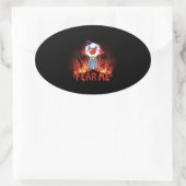 Sticker Ovale Craignez-moi clown (Sac)