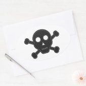Sticker Ovale Crâne à flancs noirs (Enveloppe)