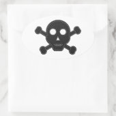 Sticker Ovale Crâne à flancs noirs (Sac)