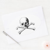 Sticker Ovale Crâne croisé (Enveloppe)