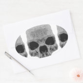 Sticker Ovale crâne de goth (Enveloppe)