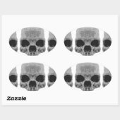 Sticker Ovale crâne de goth (Feuille)