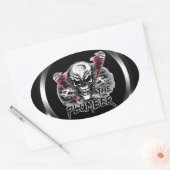 Sticker Ovale Crâne de plombier : le plombier (Enveloppe)