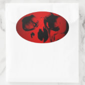 Sticker Ovale Crâne rouge (Sac)