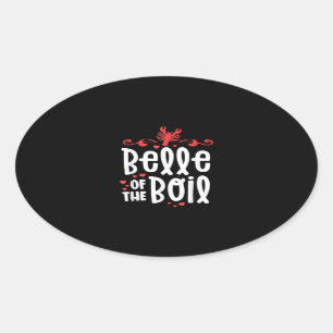 Sticker Ovale Crawfish Boil Femmes Belle D'Ébullition Sourn Caju
