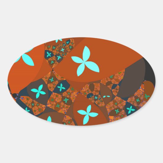 Sticker Ovale Crazy Quilt - FRACTAL ABSTRACT DESIGN (Devant)