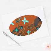 Sticker Ovale Crazy Quilt - FRACTAL ABSTRACT DESIGN (Enveloppe)
