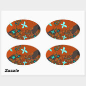 Sticker Ovale Crazy Quilt - FRACTAL ABSTRACT DESIGN (Feuille)