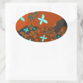 Sticker Ovale Crazy Quilt - FRACTAL ABSTRACT DESIGN (Sac)